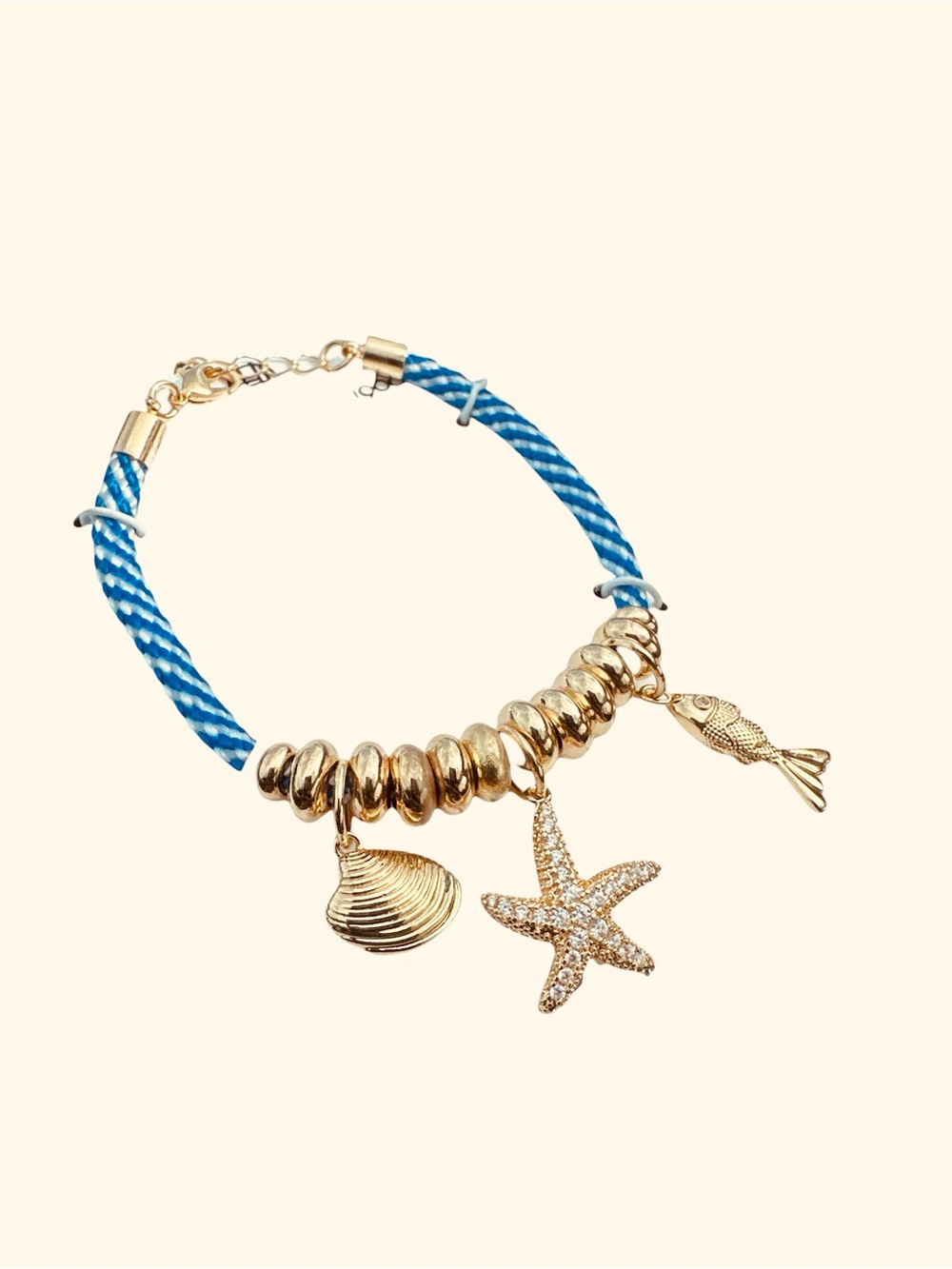 House of Harlow 1960 Gold Seashell & Starfish Charm Bracelet